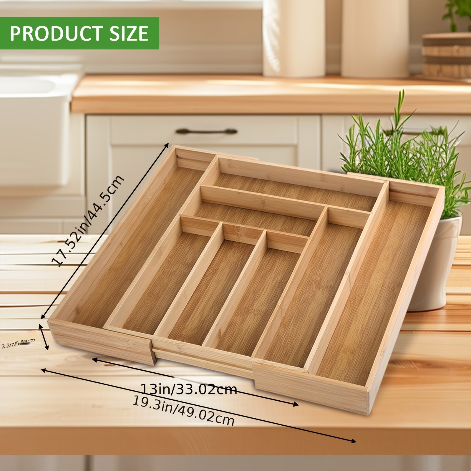 Smart 1pc Stackable Storage Drawer – smooth-access cabinet organization, 1pc Bamboo Expandable Drawer Organizer Adjustable Utensil Drawer Divider for Silverware And Flatware Bamboo, designed for American homes, daily convenience and practical gifting