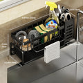 Stainless Steel Kitchen & Bathroom Organizer with Drainage - Multi-Purpose Storage Rack for Spices, Toothbrushes, Soap, and Cleaning Supplies, Includes Drainage Bucket for Sink Organization, Kitchen Sink Organizer