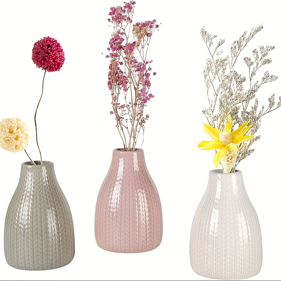 Small Ceramic Matte Vases for Home Decor, Modern And Minimalist Decorative