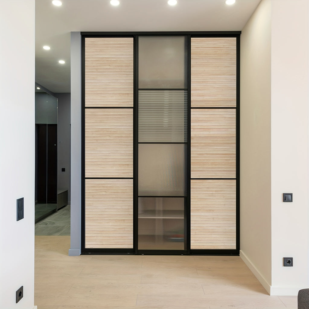Home Storage Organizer – Natural Bamboo Wall Panel for Interior Wall Decor, 48 X 96 Inch Pole Wrap Wainscoting Paneling for Wall Ceiling Furniture Cabinet Office, Carbonized for Modern US Ho
