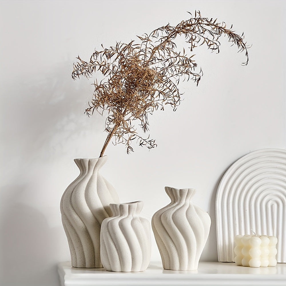 3pcs Ceramic Vase, Suitable for Banquet, Festival, Wedding, Family, Restaurant, Table Decoration, Aesthetic Room, Four Seasons Decor, All Kinds of Holiday Gifts