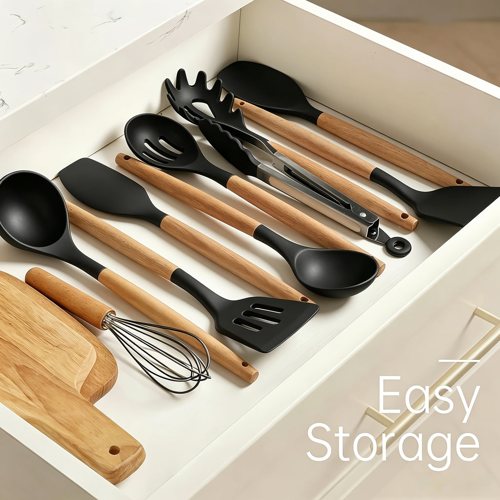 Kitchen Essential – [16pcs Kitchen Cooking Tool Set] 16pcs Are Super Cost-Effective, Complete, High Temperature Resistant, Non-Stick, Dishwasher Safe, Selected Kitchen Tools, Suitable For Ki