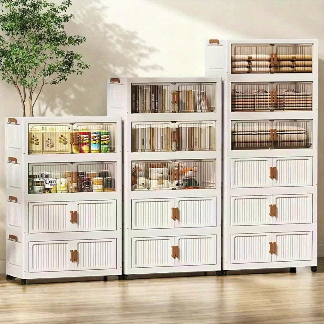 Versatile Stackable Home Storage Bins – portable space-saving storage, Large 5 3 1-Story Plastic Storage Box with Lid 19 Face Width-Folding Lockers Foldable, designed for American homes, daily convenience and practical gifting
