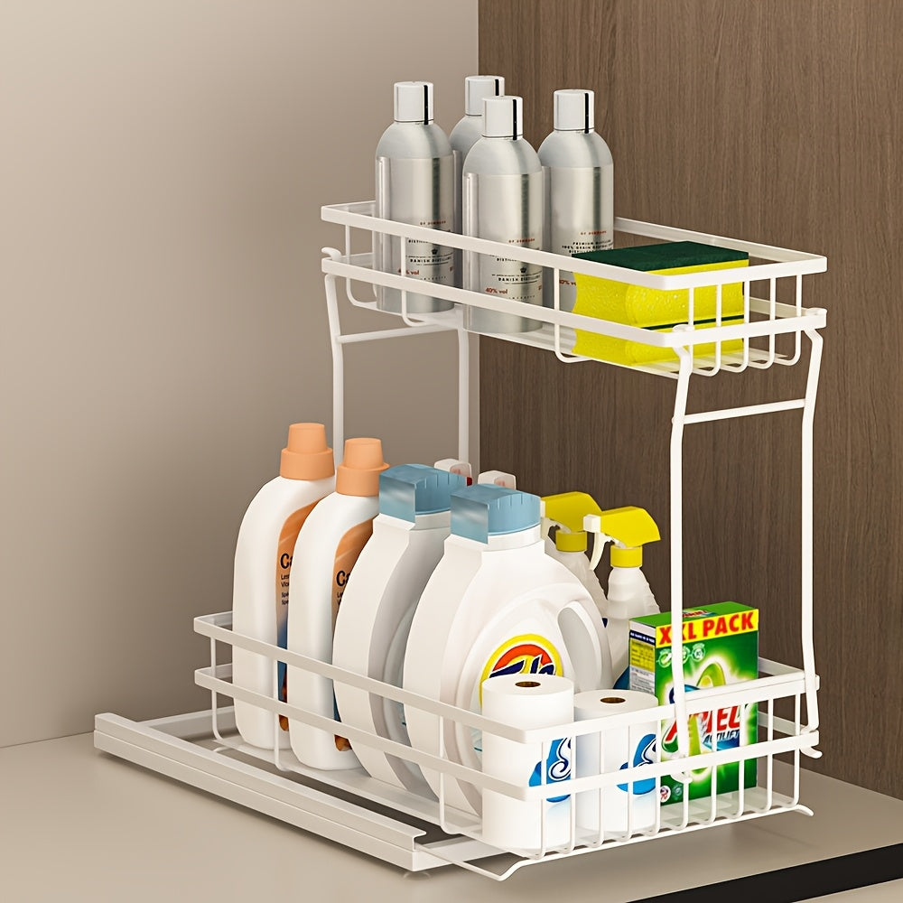 Home Organizer – Under Sink Organizer 2-Tier Under Kitchen Bathroom Sink Organizers and Storage No