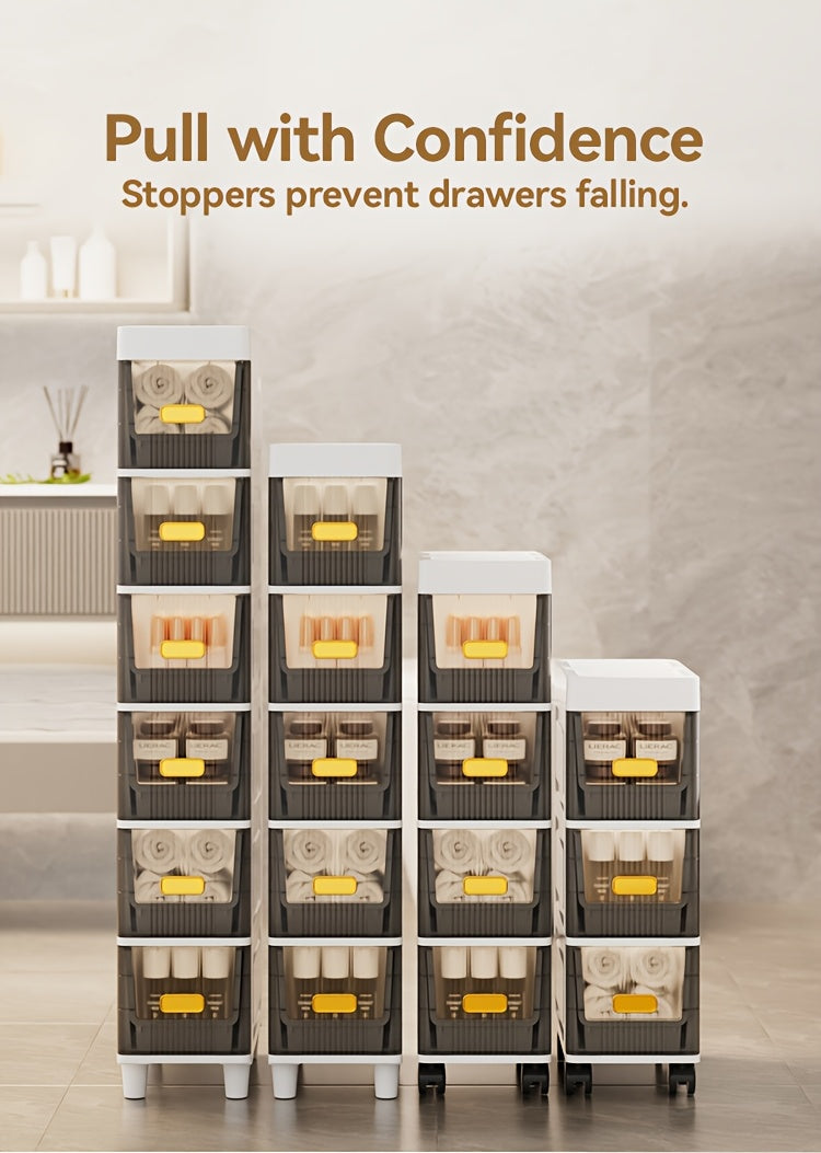 Compact Pull-Out Cabinet Organizer – smooth-access cabinet organization, Deluxe Slim Storage Cabinet with Drawers - Durable Waterproof PP Material Multi-Purpose Organizer with, designed for American homes, daily convenience and practical gifting