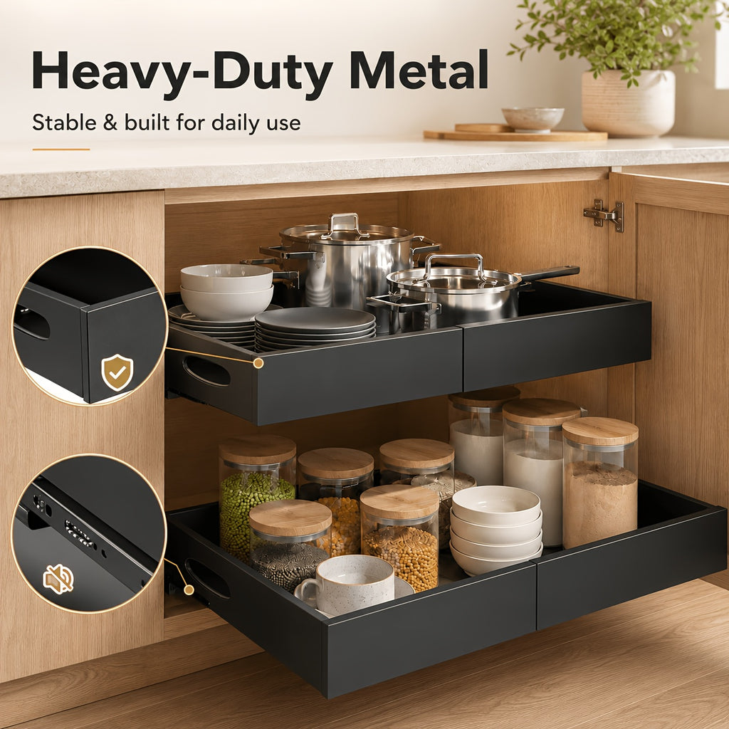Smart Pull-Out Cabinet Organizer – smooth-access cabinet organization, Multi-purpose Retractable Drawer Cabinet Under Sink And Cabinet 17 1 to 26 77 Wide, designed for American homes, daily convenience and practical gifting
