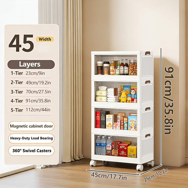 Modern Stackable Home Storage Bins – portable space-saving storage, 5-Layer Stackable Storage Box with Lid And Door 1 2 3 4 5-Layer Up, designed for American homes, daily convenience and practical gifting