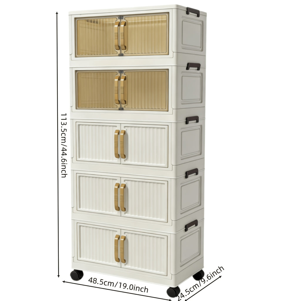 Heavy-Duty Home Storage Organizer – space-saving everyday organization, Multi-Functional Foldable Storage Cabinet with 5-Tier 3-Tier Large Capacity Space-Saving Suitable for Entrance Corridor, designed for American homes, daily convenience and practi