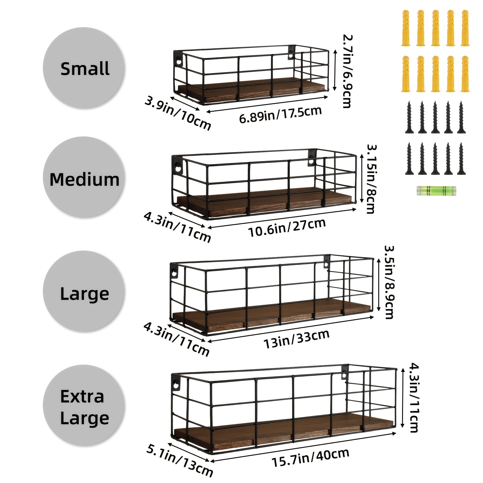 Storage Rack – Wall-mounted Floating Shelves 4 6 pcs of Wall-mounted Storage Racks Multiple