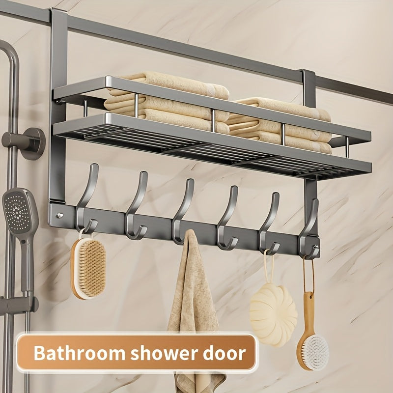 Modern Adjustable Home Storage Rack – durable multi-purpose storage, Multifunctional Metal Easy-Install Over-the-Door Storage Rack for Bedroom Bathroom Kitchen Organization A Perfect Gift, designed for American homes, daily convenience and practical