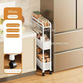PMMJ Ultra-Slim Storage Rack Fits Bathroom-Kitchen Gaps Perfectly. Features 360° Swivel Casters for Easy Mobility And Multi-Tier Design for Snacks/Essentials. Ideal Mobile Organizer for Living Rooms/Bathrooms The Ultimate Space-Saving Gift
