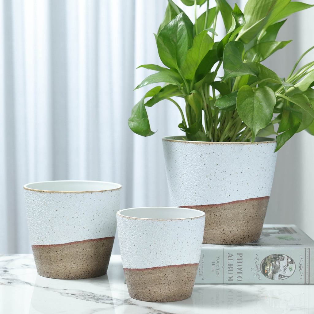 Premium 3pcs Decorative Flower Vase – tabletop floral display and modern home decor, 3pcs Set PolyStone Modern Round Planters - Lightweight Weather-Resistant Indoor Outdoor Flower Pots with, designed for American homes, daily convenience and practica