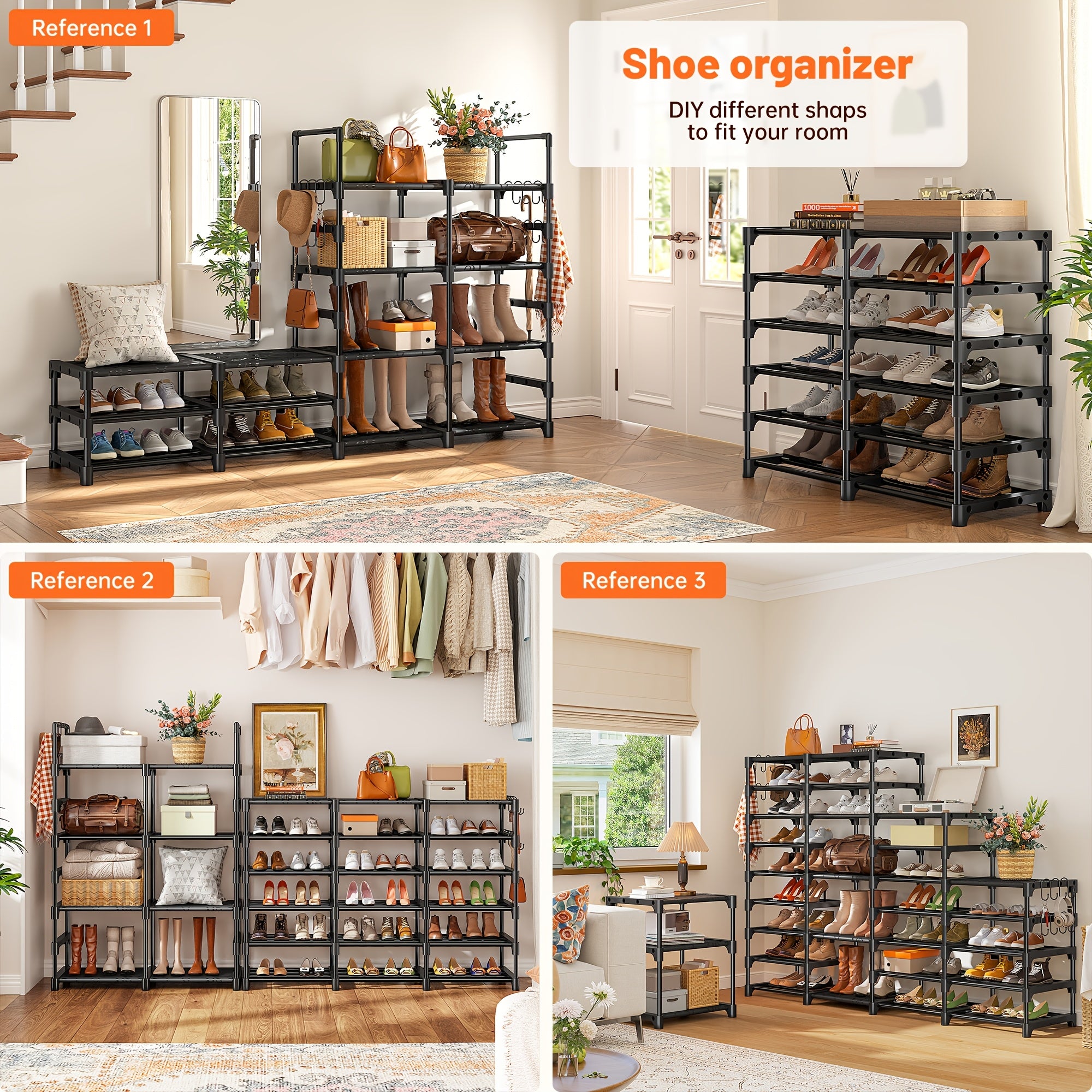 Easy-Access Adjustable Home Storage Rack – durable multi-purpose storage, Bookshelf Office- Shoe Organizer Rack Stackable Storage And Organization Shelves Freestanding Space Saver for, designed for American homes, daily convenience and practical gift