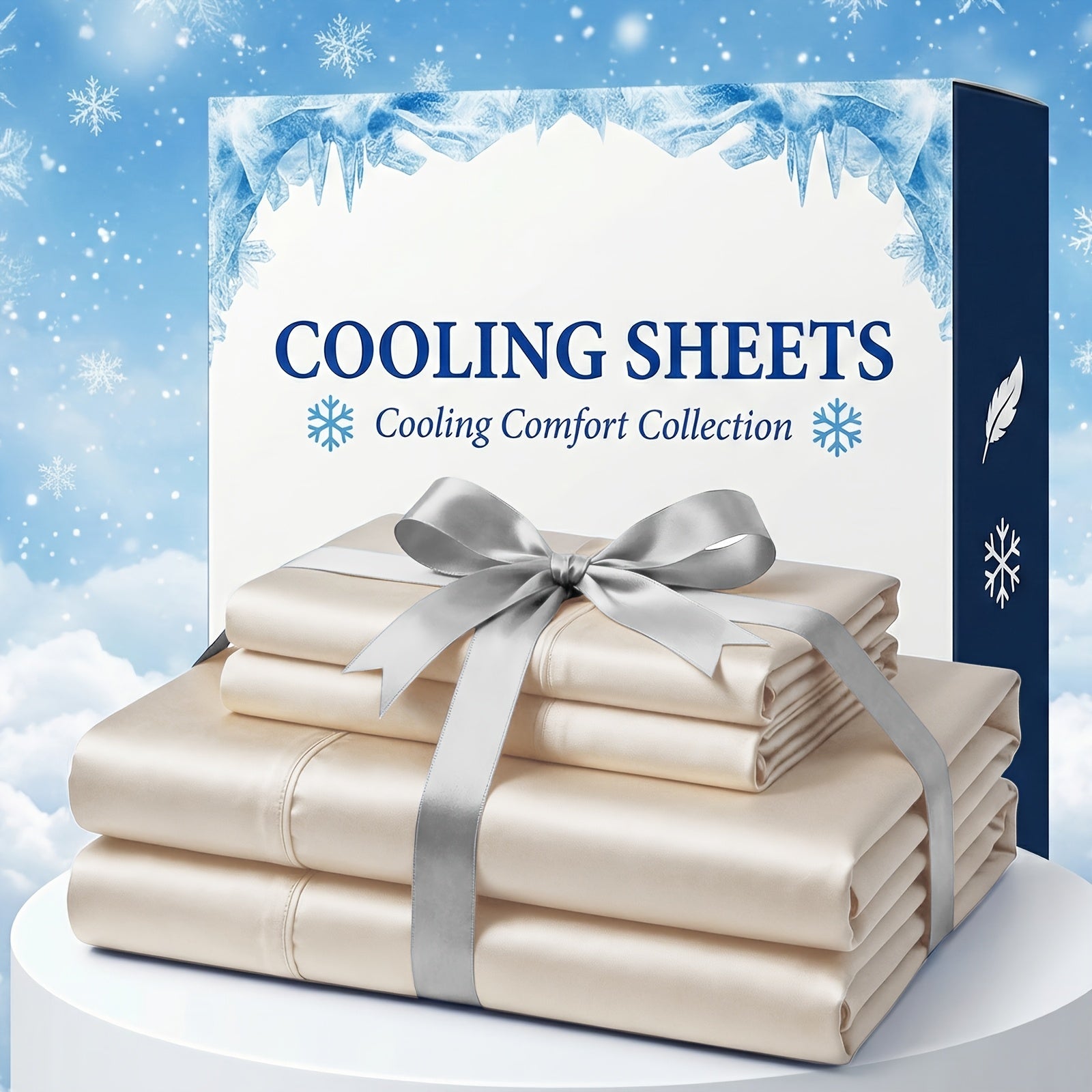 Extra Deep Pocket Bamboo Fiber Bed Sheet Set - Breathable and Cooling Bed Sheet - Luxury Hotel Bed Sheet Set - Soft, Wrinkle-Resistant, and Comfortable - Easily Fits Extra Deep Mattresses. Includes Children's Pillowcases, Flat Sheet, and Fitted Sheet