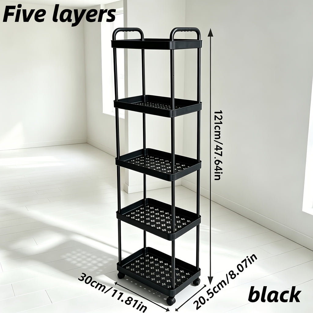 Versatile Adjustable Home Storage Rack – durable multi-purpose storage, Office Storage Cart Multifunctional Trolley Rack Kitchen Bathroom Toilet Floor Multi-layer Movable Storage Rack, designed for American homes, daily convenience and practical gift