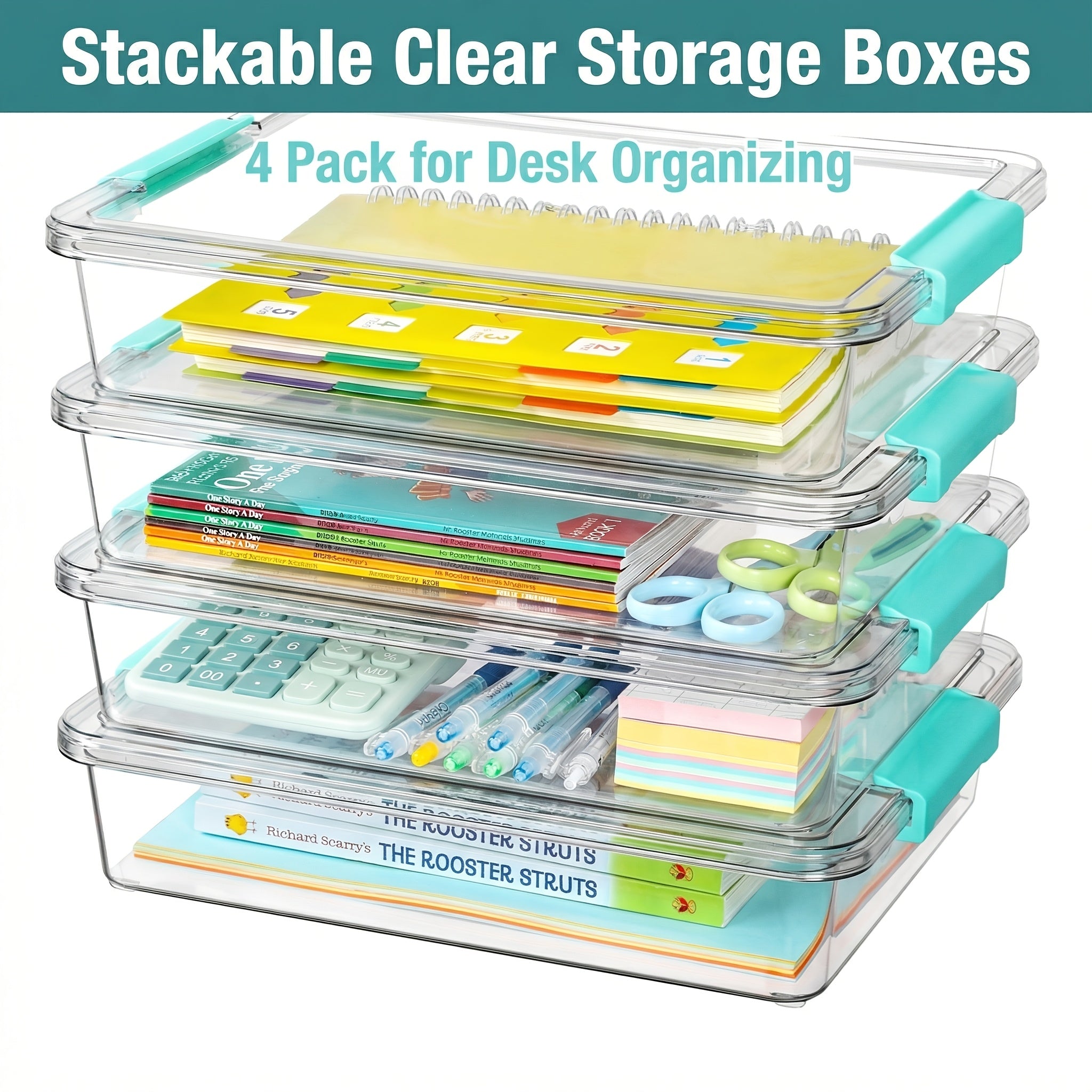 Versatile 4 Pack Clear Stackable Storage Bins – portable space-saving storage, 4 Pack Clear Bins 6 Qt Plastic Storage Bins With Lids 4 Pack Clear, designed for American homes, daily convenience and practical gifting
