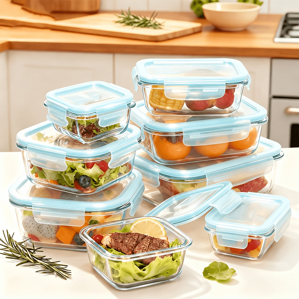 Easy-Access 24/16pcs Glass Meal Prep Container Set – leak-resistant reusable meal prep, 24 16pcs 12 8 Lids 12 8 Containers Sealed Glass Food Storage Container Outdoor, designed for American homes, daily convenience and practical gifting