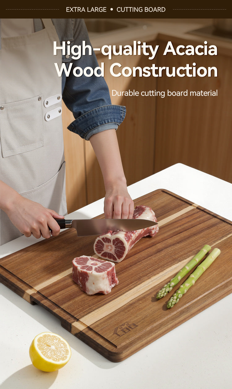 Heavy-Duty Kitchen Cutting Board – durable food prep and serving, XXL Acacia Cutting Board - Durable Wooden Chopping Board Extra Large Charcuterie And Cheese, designed for American homes, daily convenience and practical gifting