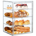 Large Bread Box for Kitchen Countertop, Pastry Display Case with Magnetic Door, with 3 Adjustable Dividers Bread Storage Container for Homemade Bread, Muffins, Bagels, Donuts