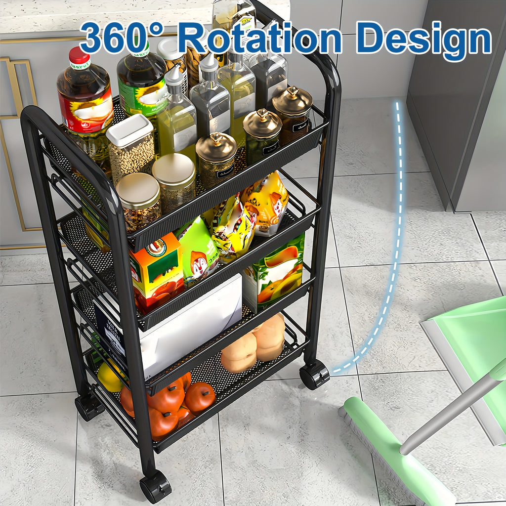 Heavy-Duty 3/4/5 Tier Adjustable Home Storage Rack – durable multi-purpose storage, 3 4 5 Tier Kitchen Dining Side Cart - Carbon Steel Storage Cart Multifunctional, designed for American homes, daily convenience and practical gifting