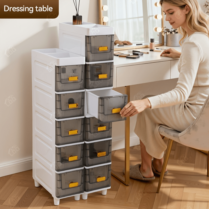 Compact Pull-Out Cabinet Organizer – smooth-access cabinet organization, Deluxe Slim Storage Cabinet with Drawers - Durable Waterproof PP Material Multi-Purpose Organizer with, designed for American homes, daily convenience and practical gifting