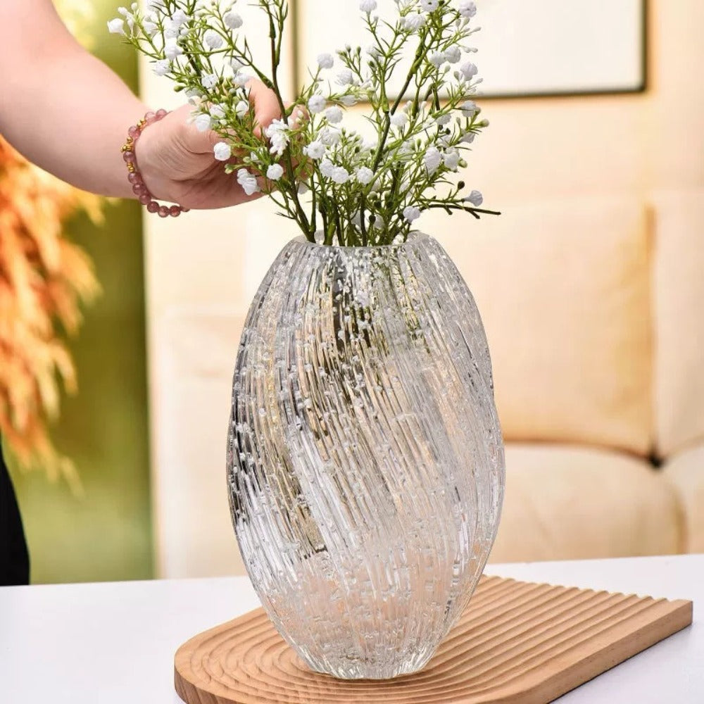 Versatile Decorative Flower Vase – tabletop floral display and modern home decor, Wave Mouth Vases Luminous Handmade Glass Flower Vase Desktop Ornaments Propagation Station Plant Holder, designed for American homes, daily convenience and practical gi
