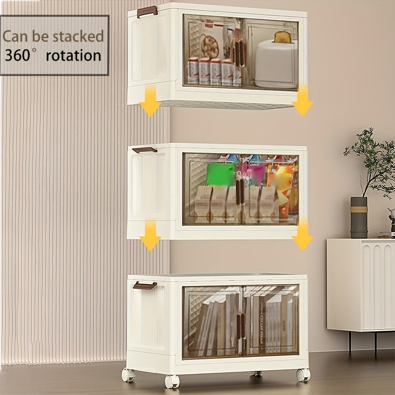 Space-Saving Stackable Home Storage Bins – portable space-saving storage, 1 2 3 4 5 Layers Collapsible Lockers Plastic Clutter Storage Boxes with Doors, designed for American homes, daily convenience and practical gifting