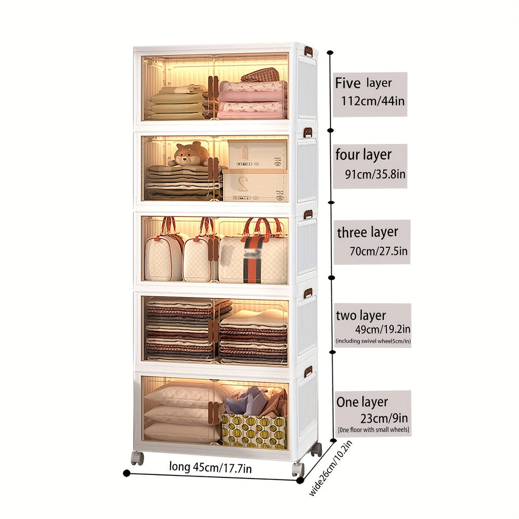 Modern Stackable Home Storage Bins – portable space-saving storage, 5-Layer Stackable Storage Box with Lid And Door 1 2 3 4 5-Layer Up, designed for American homes, daily convenience and practical gifting