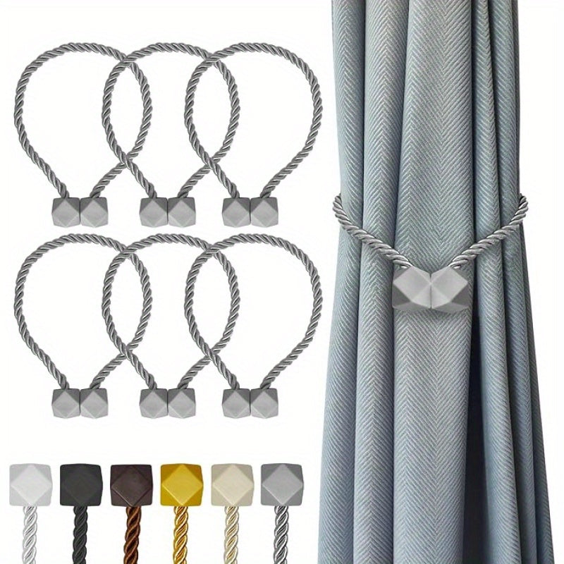 Heavy-Duty Home Storage Organizer – space-saving everyday organization, 6-Pack Heavy-Dstrong Magnetic Curtain Tiebacks with Magnetic Closure - Strong Hold for Thick Thin, designed for American homes, daily convenience and practical gifting