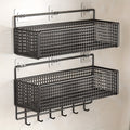 2pcs Easy Installation Metal Bathroom Shelf - No Drill Wall Mounted Organizer for Bathrooms, Balconies And Washrooms