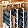 Smart 4/8pcs Home Storage Organizer – space-saving everyday organization, 4 8pcs Multi Layer Stainless Steel Pants Hanger Space Saving Wardrobe Organizer Non Slip, designed for American homes, daily convenience and practical gifting