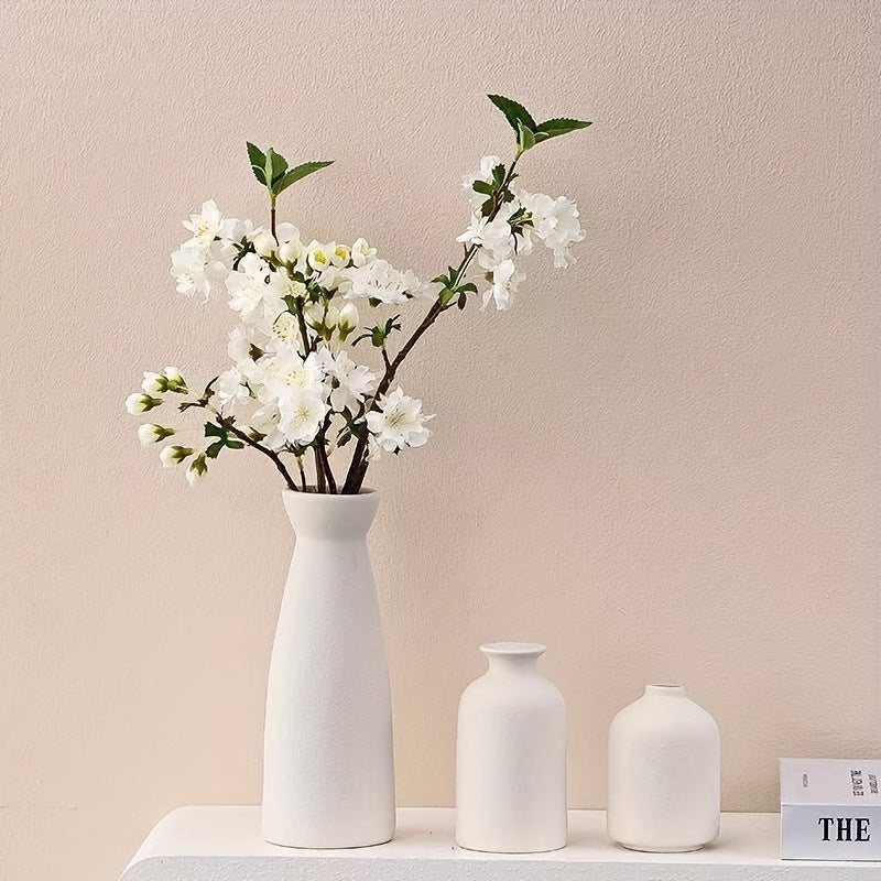 Versatile 3pcs Ceramic Flower Vase – stylish tabletop accent, versatile floral display, designed for American kitchens, pantries, apartments, home organization, daily use and practical gifting