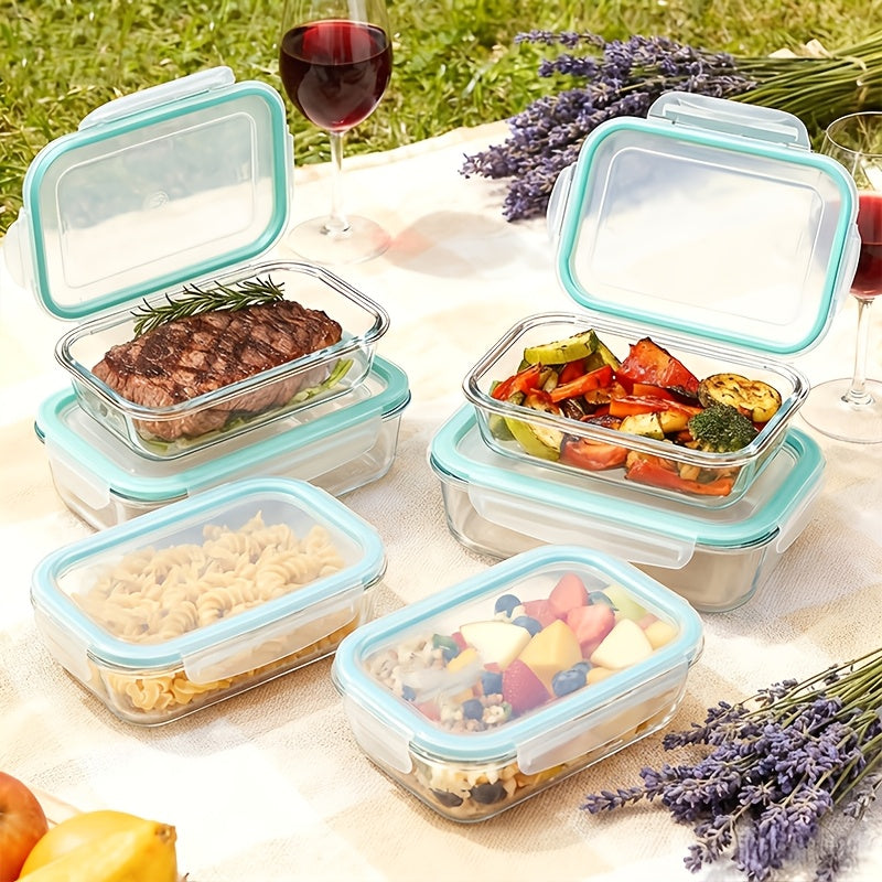 20/16pcs Airtight Glass Food Storage Containers, Outdoor Picnic, Lunch Box, Microwave, Oven - Perfect for Salads, Fruits, Vegetables, And Sandwiches, Lunch Box | Airtight Storage | Durable Glass