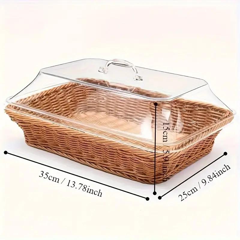 1pc Bread Basket - Durable Plastic Bread Basket, Washable Food Tray for Storing Desserts And Fruits - Ideal for Kitchen, Picnic And Home Display, Also a Perfect Storage Box for Pastries And Desserts