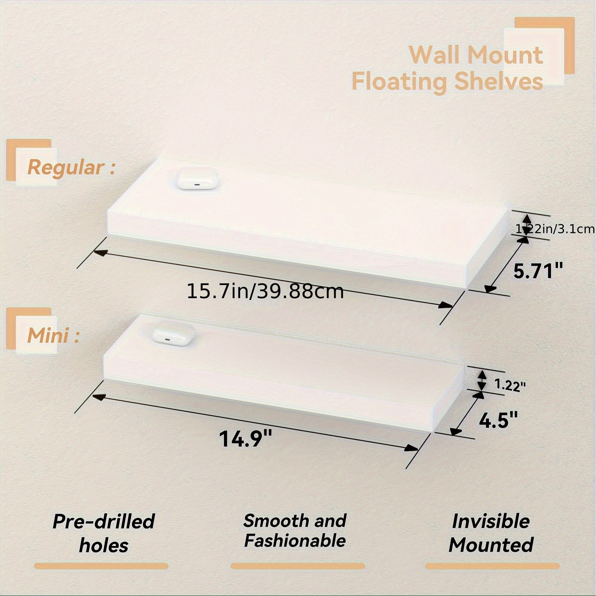 Versatile Adjustable Home Storage Rack – durable multi-purpose storage, Wall Mounted Floating Shelves 4 Sets Modern Wall Shelves for Bedroom with Invisible Brackets, designed for American homes, daily convenience and practical gifting