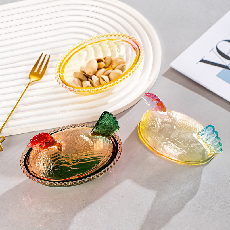 Smart Airtight Storage Jar Set – clear reusable pantry storage, Adorable Candy-Colored Chicken-Shaped Crystal Glass Storage Jar with Lid and Placemats - Perfect Table, designed for American homes, daily convenience and practical gifting