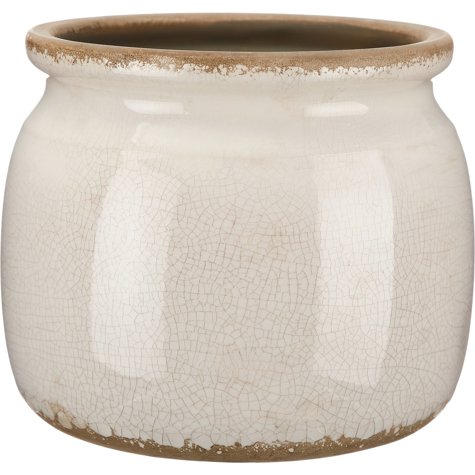 Modern Ceramic Flower Vase – tabletop floral display and modern home decor, Ninehaoou Vintage Planter Large Ceramic Plants Pot Pure Beige Vintage Crack Cottage, designed for American homes and practical gifting
