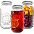 Space-Saving 64oz Mason Jar Set – clear reusable pantry storage, Amzcku 64oz Vintage Mason Jars with Lids Wide Mouth 2 Quart Canning Jar Half, designed for American homes, daily convenience and practical gifting