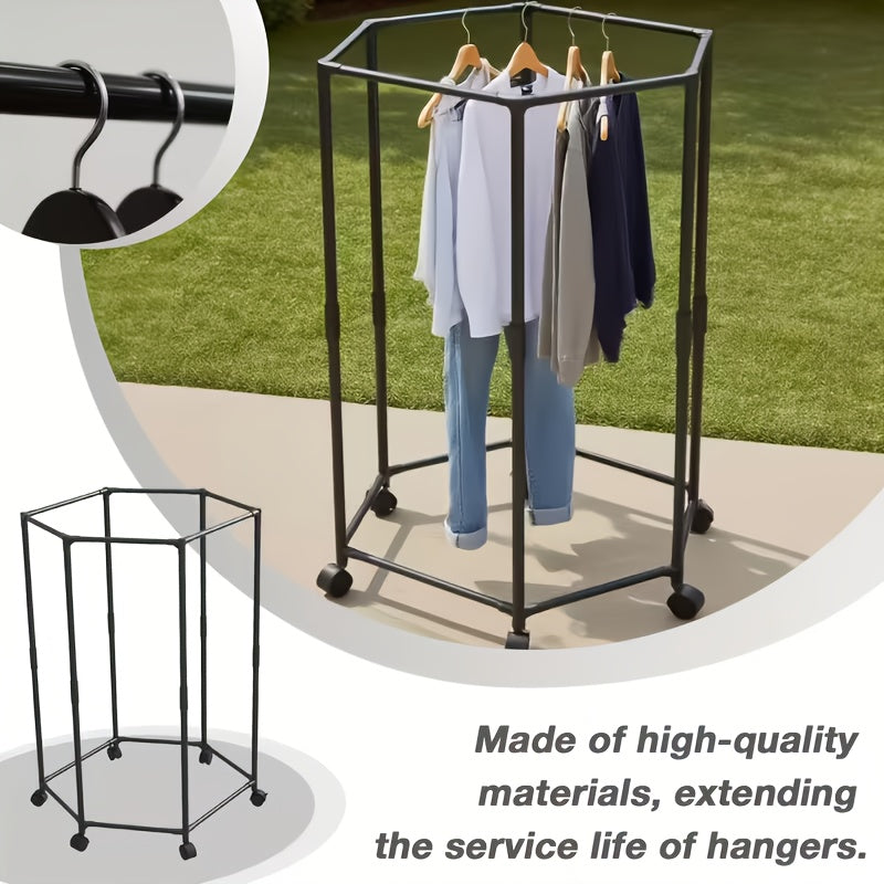 Compact Adjustable Home Storage Rack – durable multi-purpose storage, Rotating Clothing Rack with Wheels Heavy Duty Metal Garment Rack for Hanging Clothes Multifunctional, designed for American homes, daily convenience and practical gifting