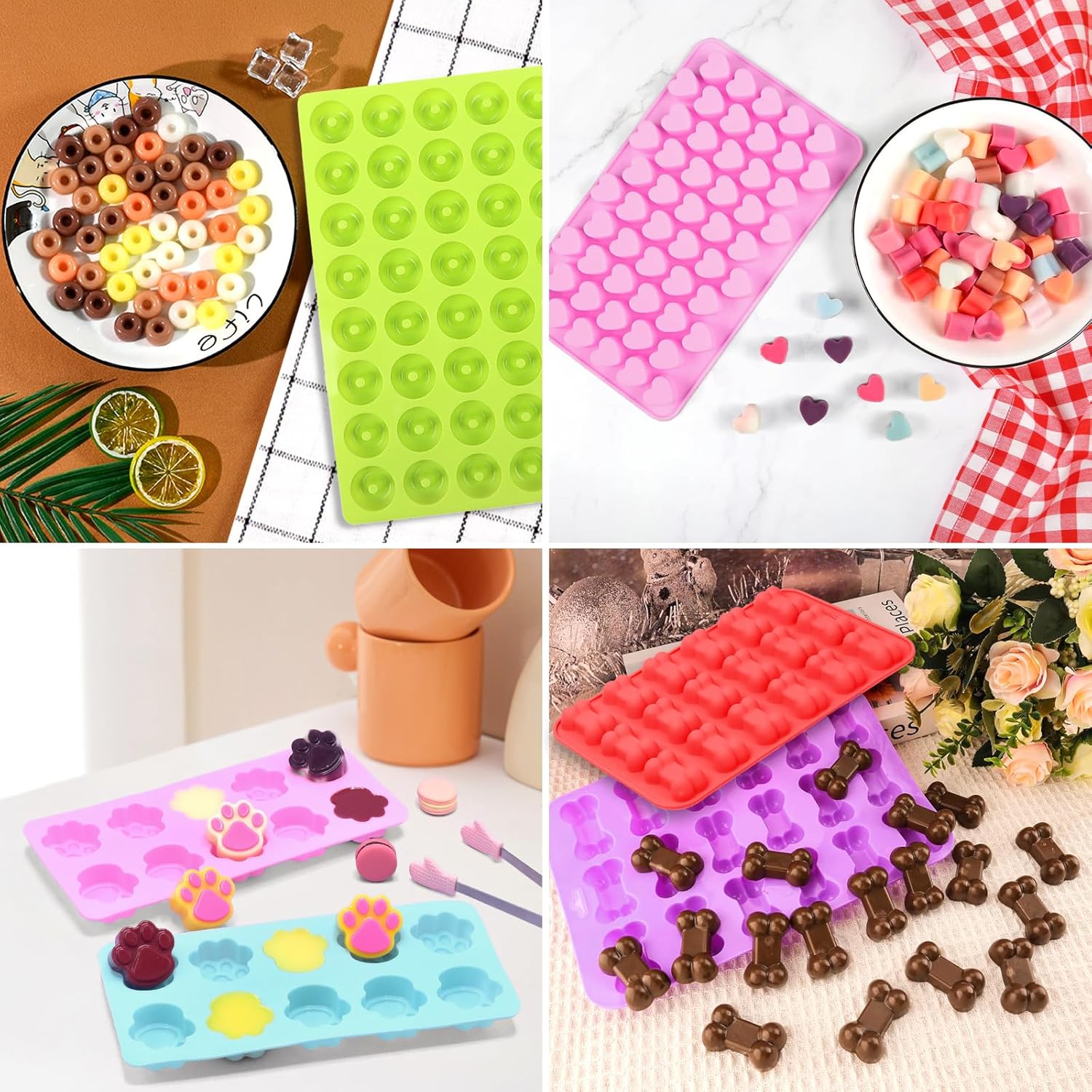 10Pack Silicone Baking Set with Scraper, Pastry Brush Dog Biscuits, Treats