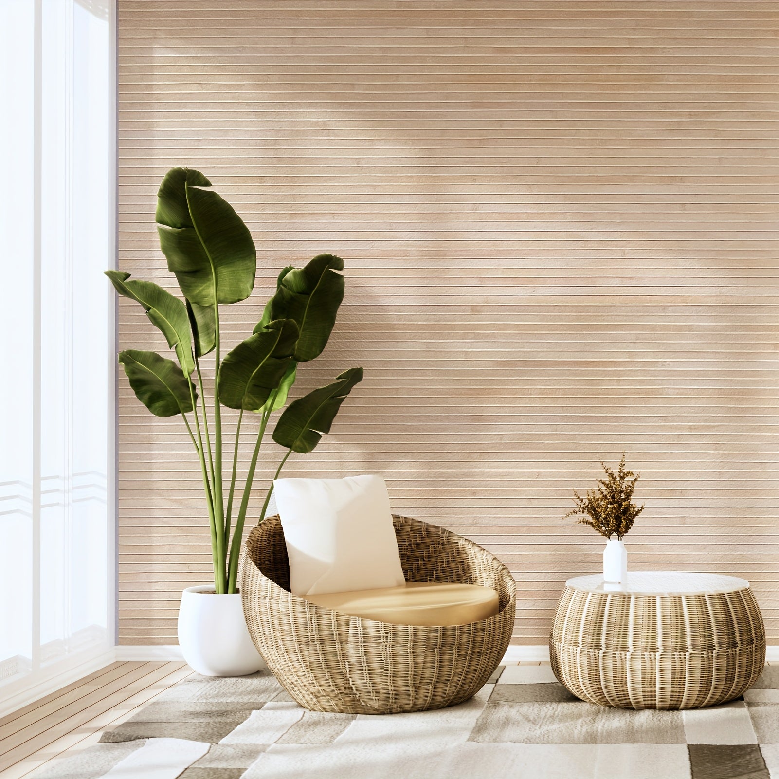 Home Storage Organizer – Natural Bamboo Wall Panel for Interior Wall Decor, 48 X 96 Inch Pole Wrap Wainscoting Paneling for Wall Ceiling Furniture Cabinet Office, Carbonized for Modern US Ho
