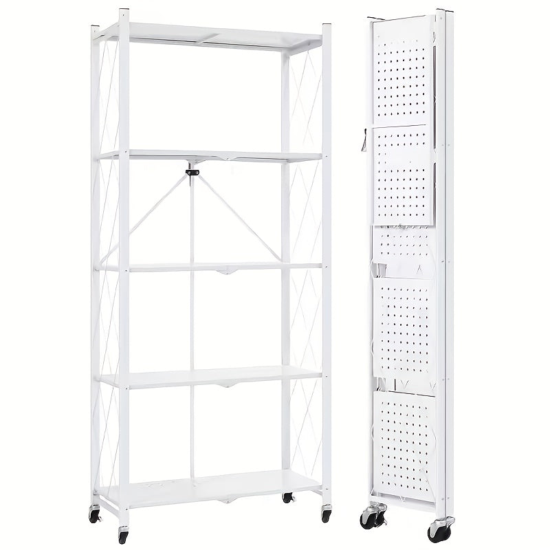 Storage Rack – 3 4 5 Layer Folding Storage Rack No Installation with Wheels Can Move Freely