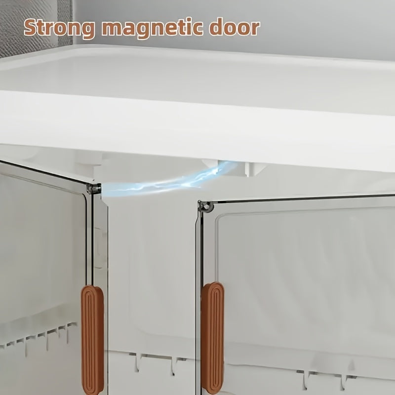 Heavy-Duty Stackable Home Storage Bins – portable space-saving storage, Collapsible Storage Bins with Lid And Wheels Plastic with Doors Suitable for Living Room, designed for American homes, daily convenience and practical gifting