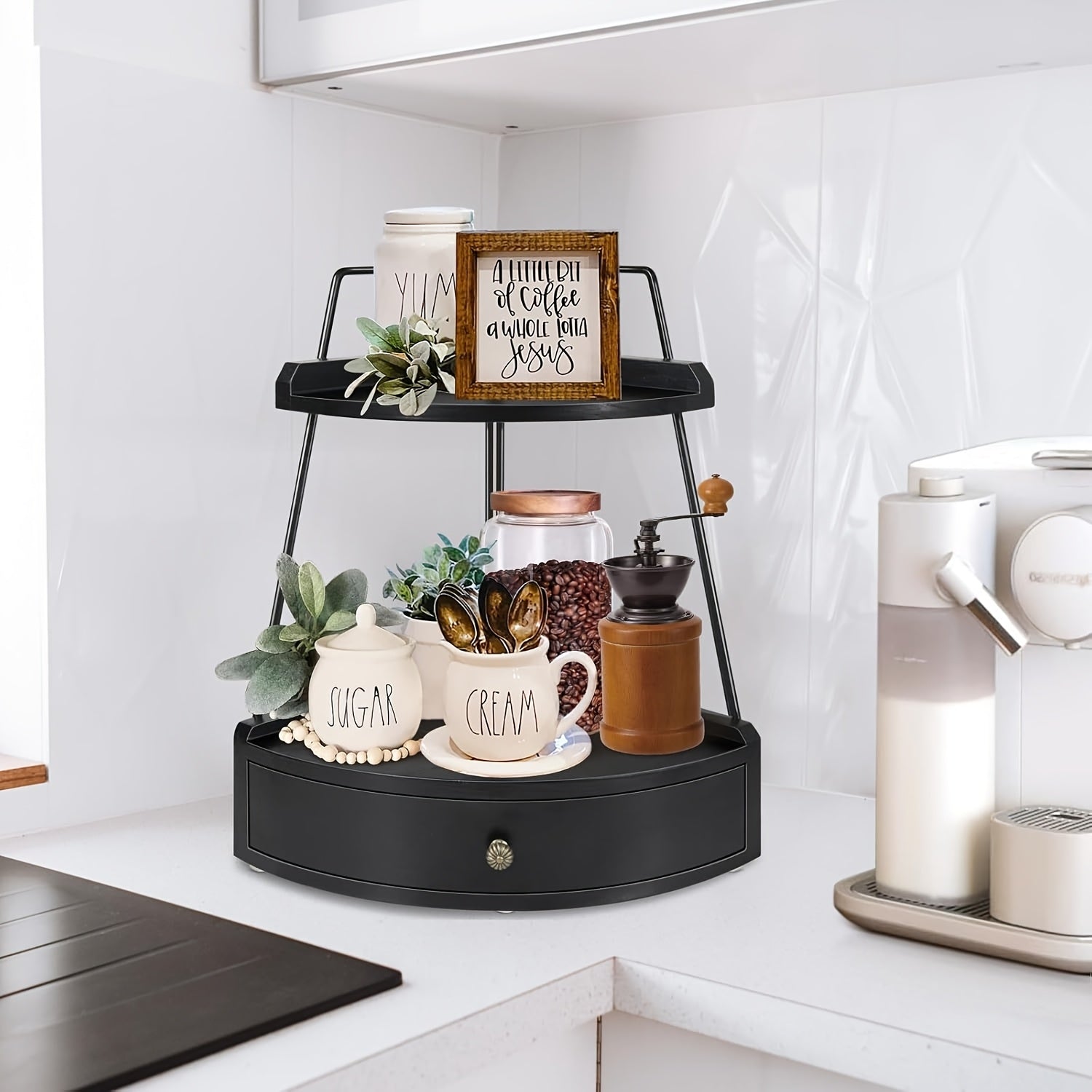 Home Organizer – 2 Tier Bathroom Counter Organizer Wood Bathroom Organizer Countertop with