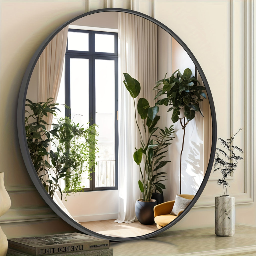 Easy-Access Home Accent Rug – comfortable decorative floor coverage, Round Metal Wall Mirror with - Matte Frame Easy-Hang Modern Decorative Mirror Suitable for, designed for American homes, daily convenience and practical gifting