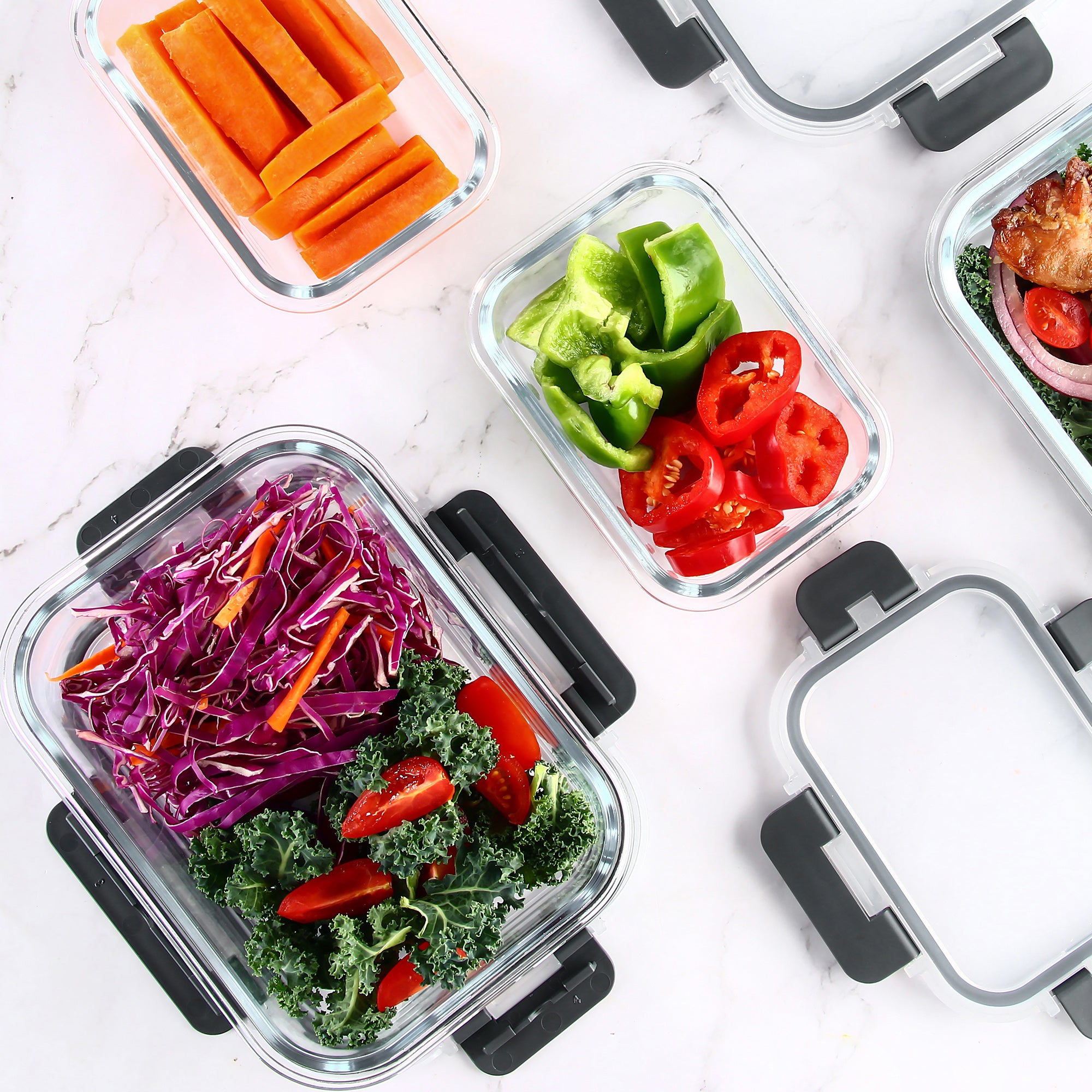 Easy-Access 12pcs Glass Meal Prep Container Set – leak-resistant reusable meal prep, 12pcs Glass Food Storage Containers with Lids Meal Prep Pantry Kitchen Storage Containers for, designed for American homes, daily convenience and practical gifting