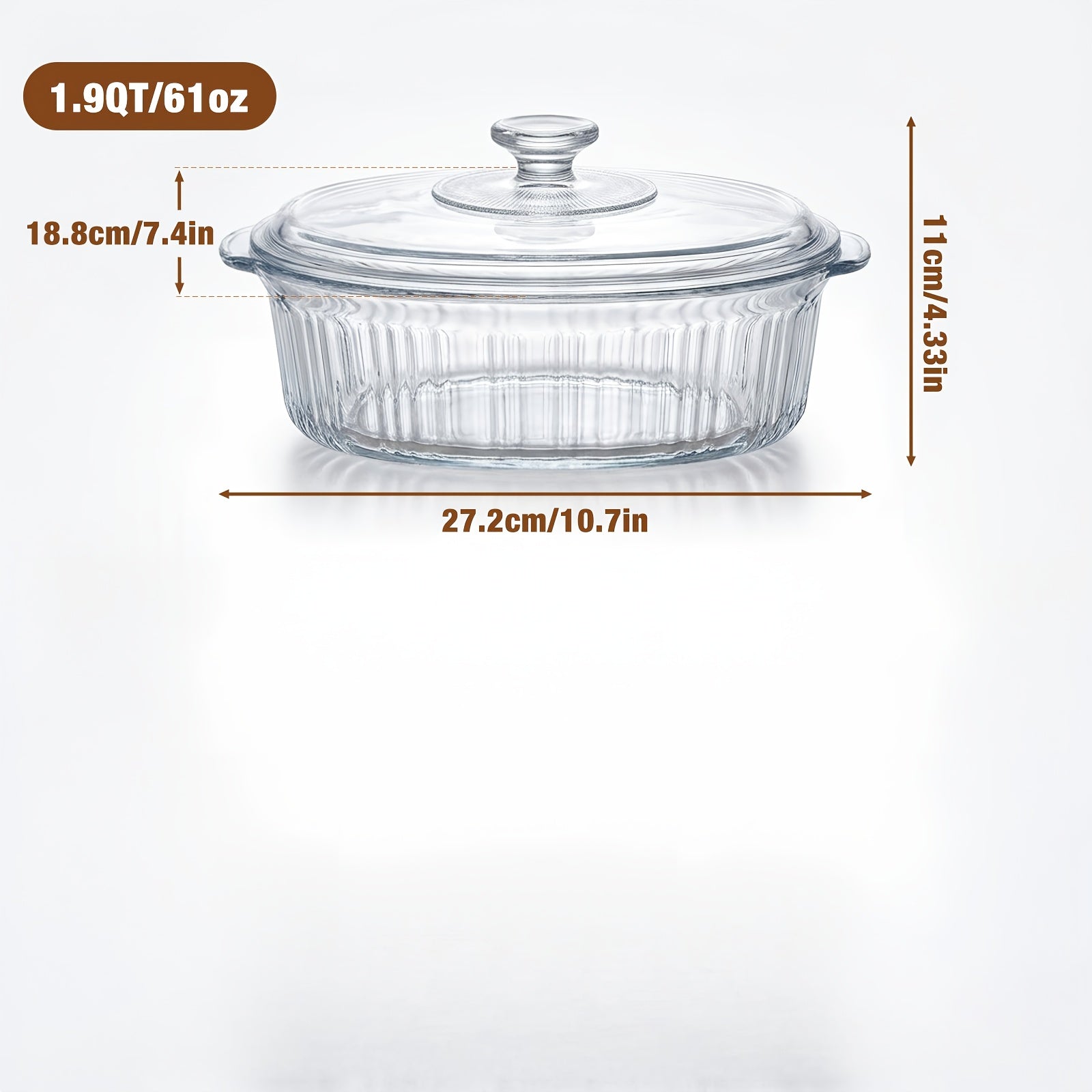 Borosilicate Glass Baking Dish with Lid | Microwave/Oven/Fridge Safe, Multi-Functional for Baking, Meal Prep, Grilled Fish, Serving of Food, Fruit, Salad - Oval Shape, Brand: LOVEWE