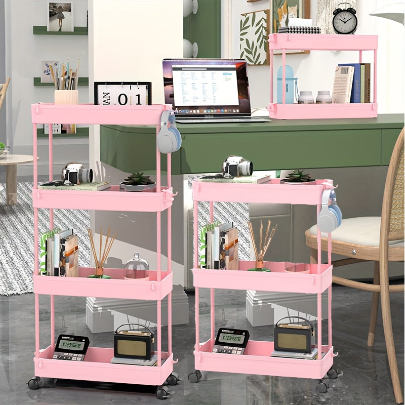 Space-Saving Adjustable Home Storage Rack – durable multi-purpose storage, 3 4 Rolling Storage Racks Office Storage Mobile Racks Mobile Storage Rack with Wheels, designed for American homes, daily convenience and practical gifting