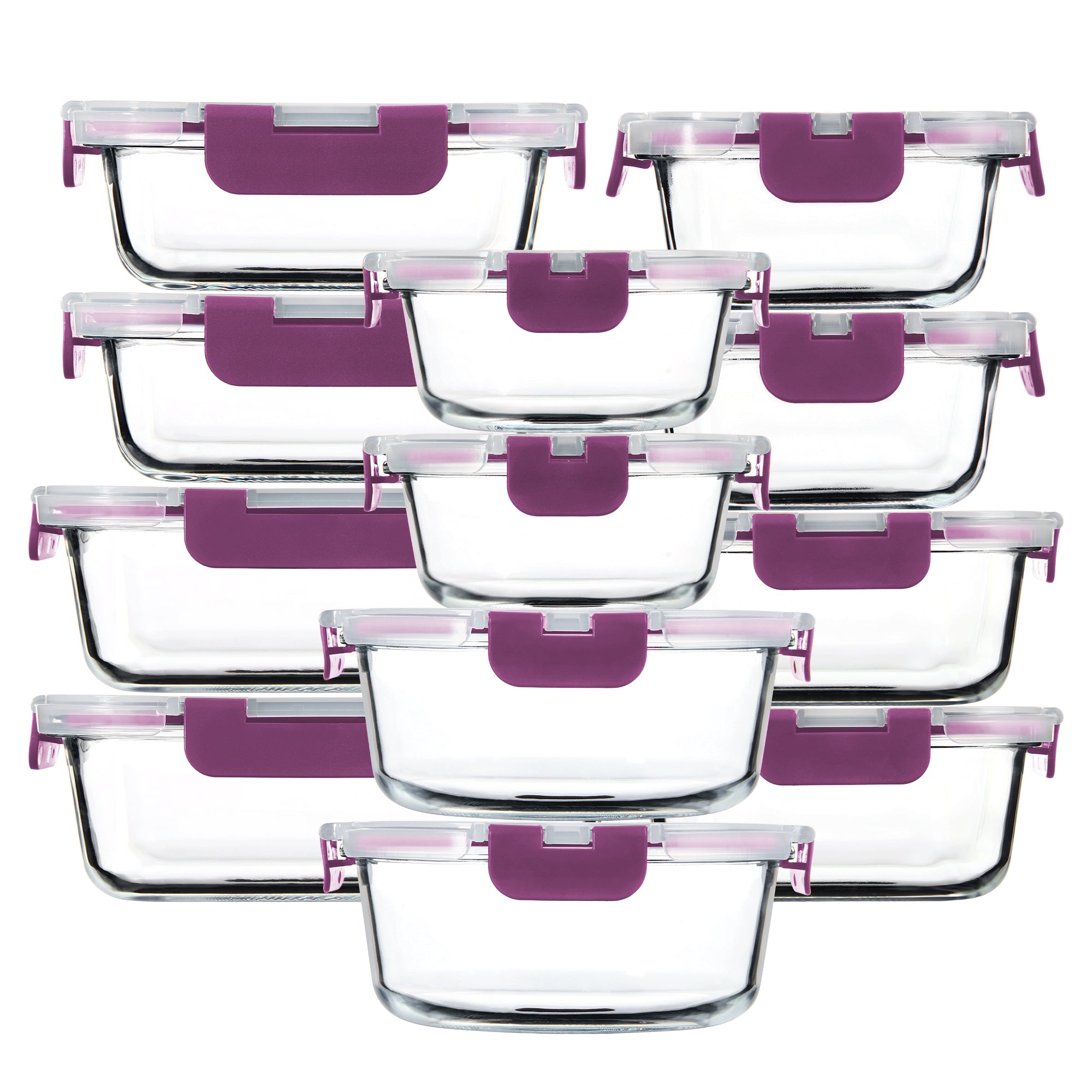 Food Storage Containers – Easy-Access 12pcs Glass Meal Prep Container Set – leak-resistant reusable meal pre