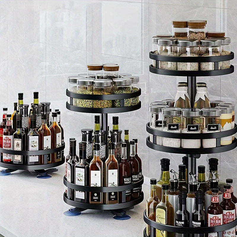 Compact 1/2/3 Tier Refrigerator Bottle Organizer – easy-access beverage storage, Lazy Susan Spice Rack 360 Rotating Turntable Organizer 1 2 3 Tier Spinning Seasoning, designed for American homes, daily convenience and practical gifting